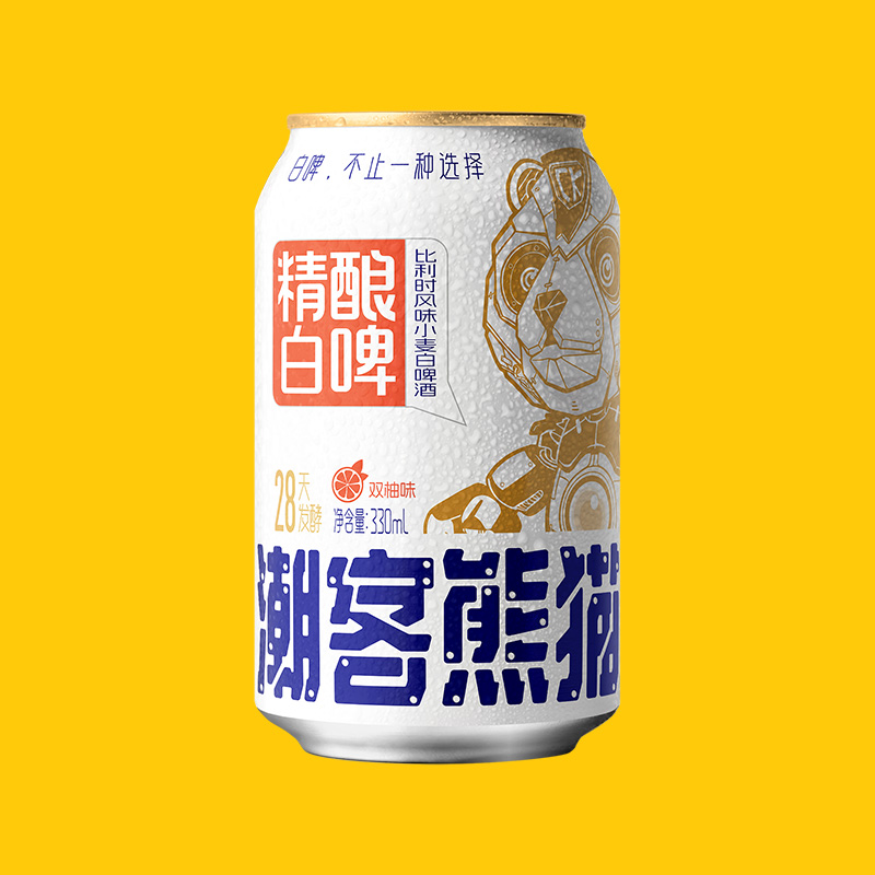 潮客熊猫精酿白啤330ML-双柚味